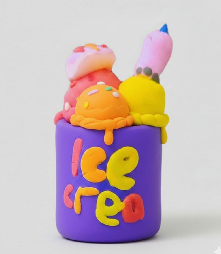 Whimsical Ice Crea Multi-Scoop Clay