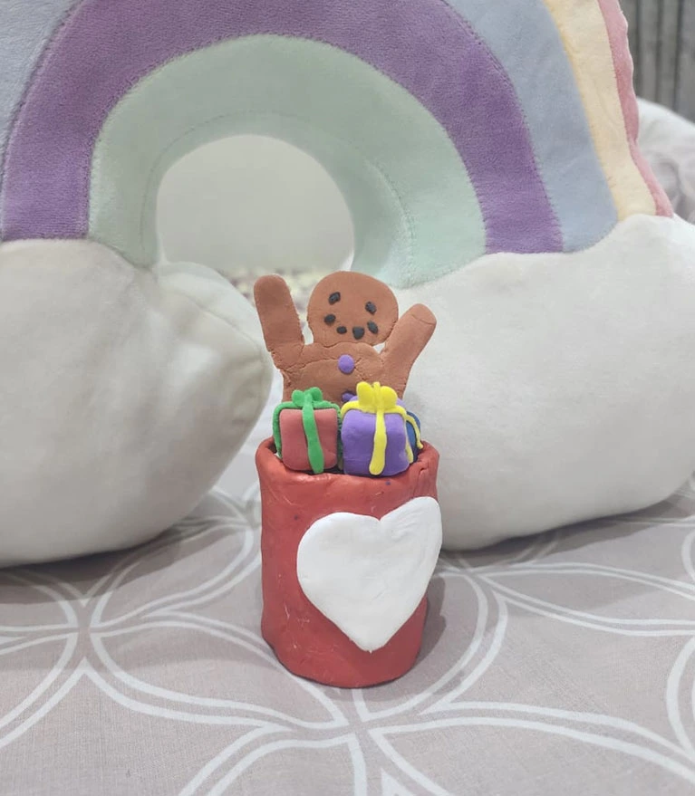 Handmade "Gingerbread Joy" Mug Figurine
